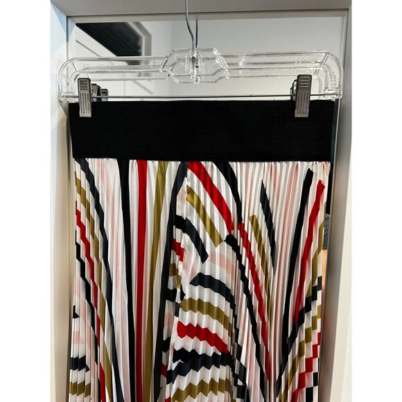 Milly Pleated Midi skirt striped multicolor size 0 - Picture 5 of 8